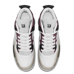 Men's White, Burgundy, and Beige Athletic Sneakers