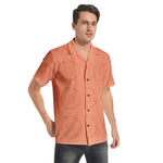 Men’s Short Sleeve Peach Graphic Print Shirt