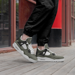 Men's Olive Green and Black Athletic Sneakers