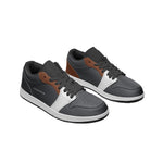 Men's Gray, White, and Brown Low-Top Sneakers