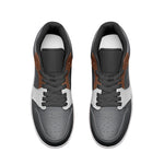 Men's Gray, White, and Brown Low-Top Sneakers
