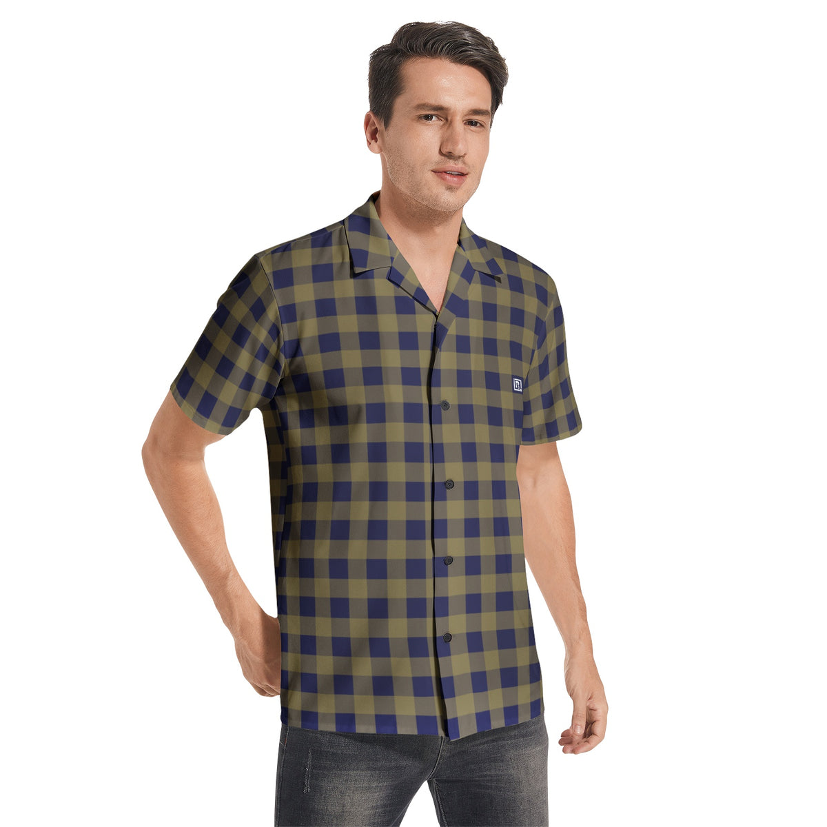 Men’s Short Sleeve Checkered Casual Shirt