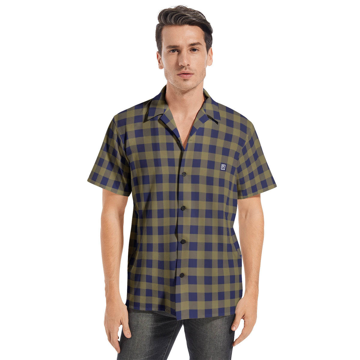 Men’s Short Sleeve Checkered Casual Shirt