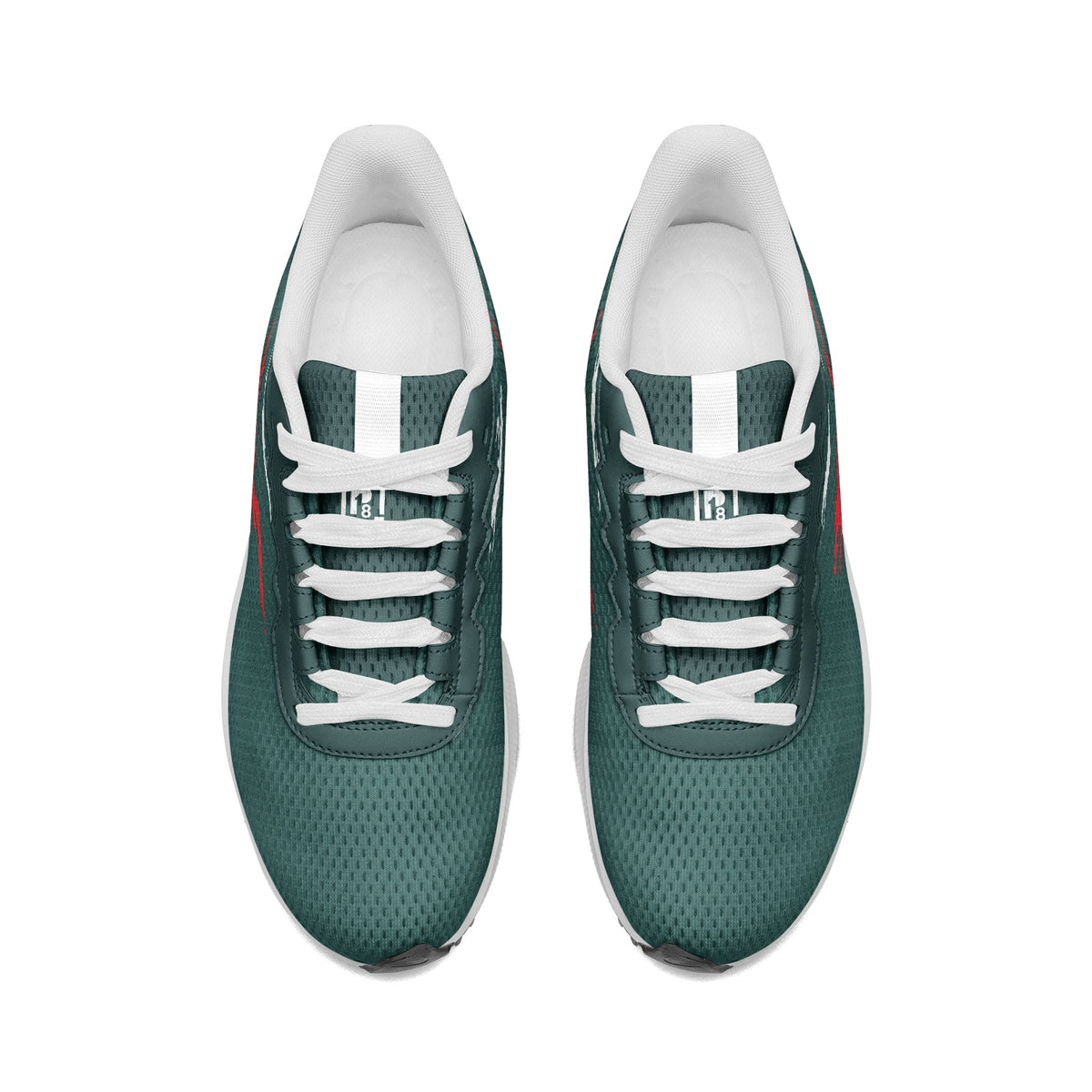 High-Performance Lightweight Running Shoes – Green with Red Accents