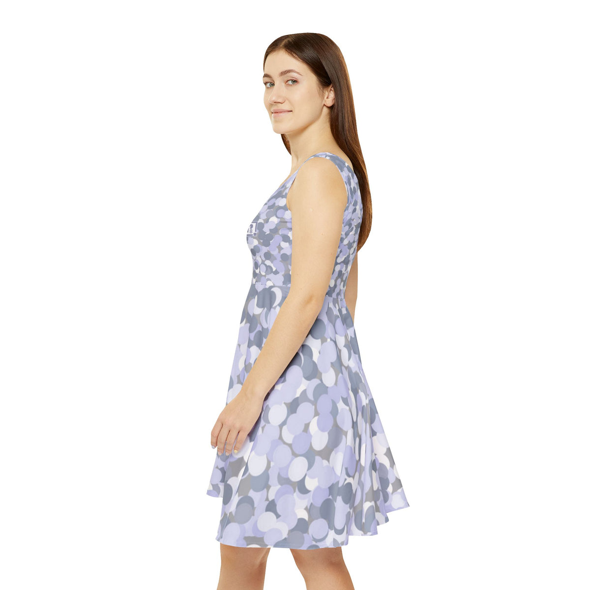 Women’s Sleeveless Skater Dress – Lavender Pebble Pop Edition by Progressive18