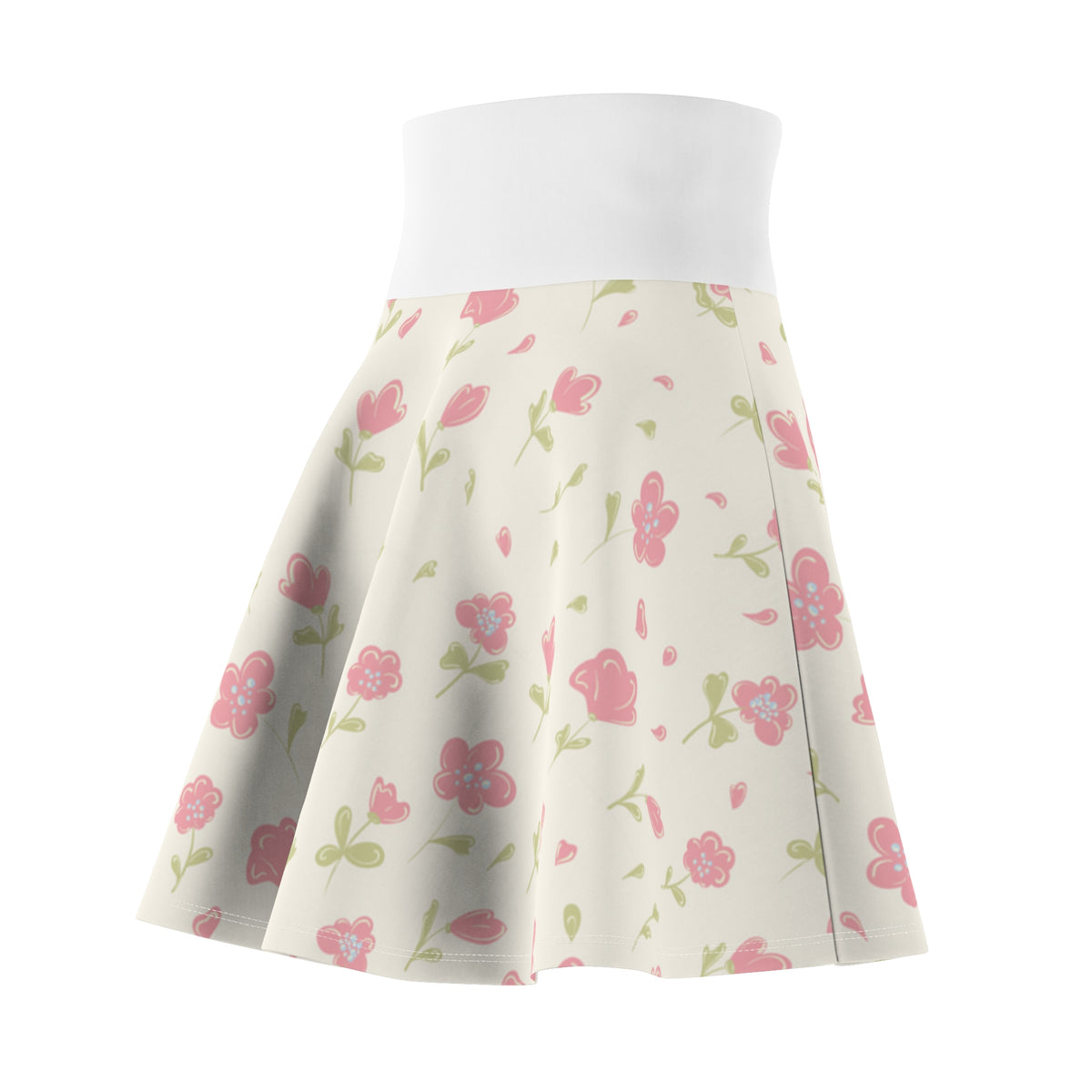 Women’s Cream Floral Skater Skirt