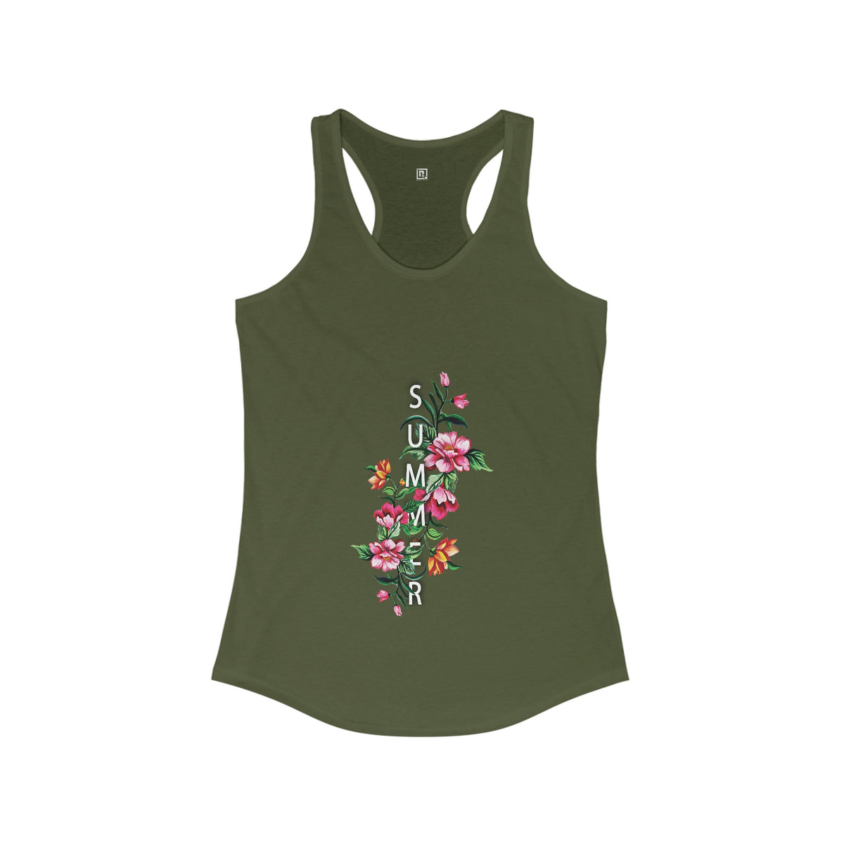 Women's "Summer" Floral Racerback Tank Top – Stylish & Lightweight