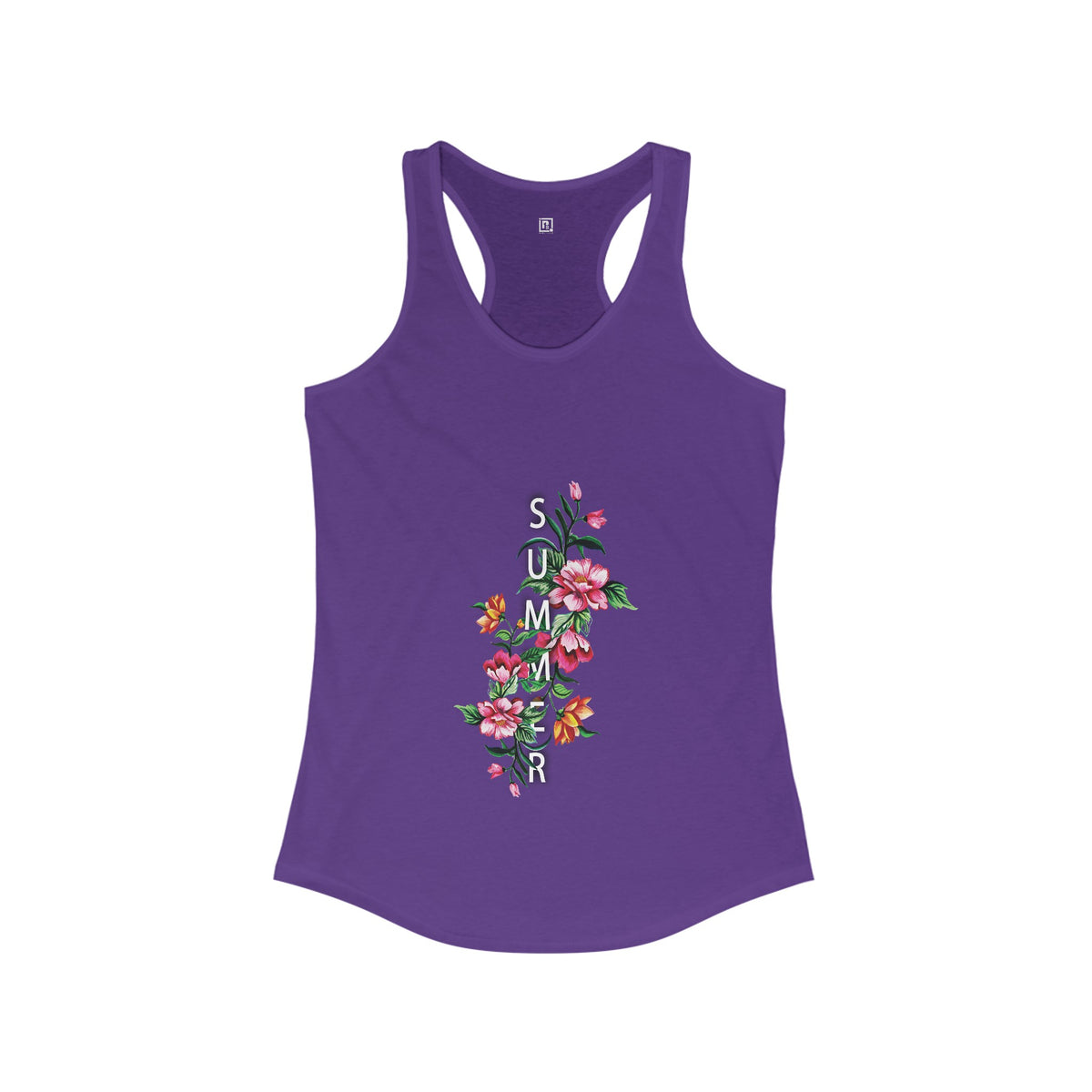 Women's "Summer" Floral Racerback Tank Top – Stylish & Lightweight