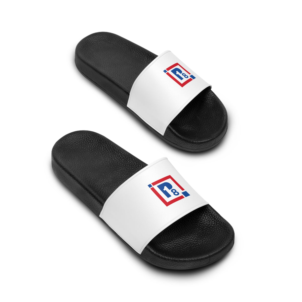 Men's Classic Black and White Slide Sandals