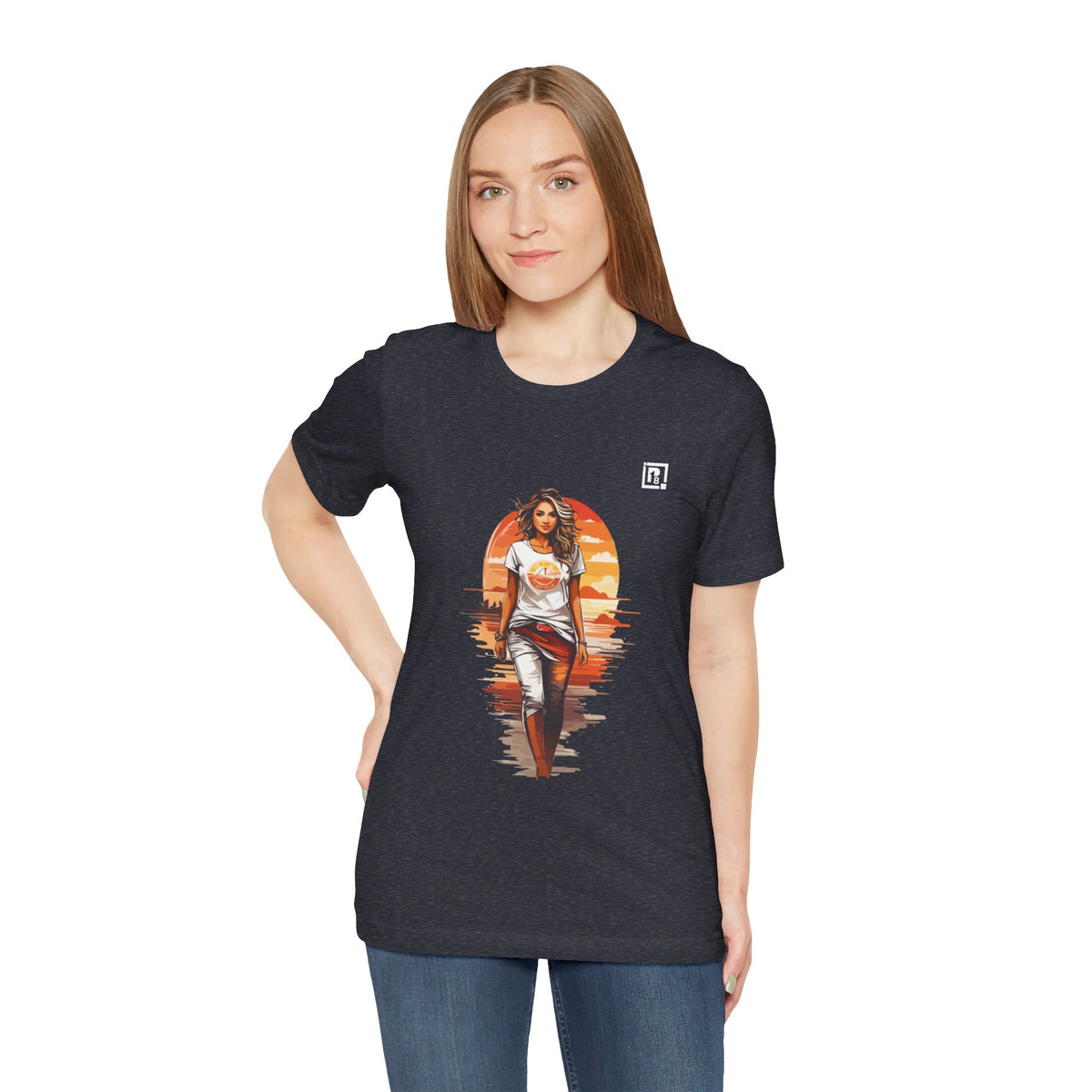 Women’s Sunset Walk Oversized Graphic T-Shirt – Trendy, Bold & Comfortable
