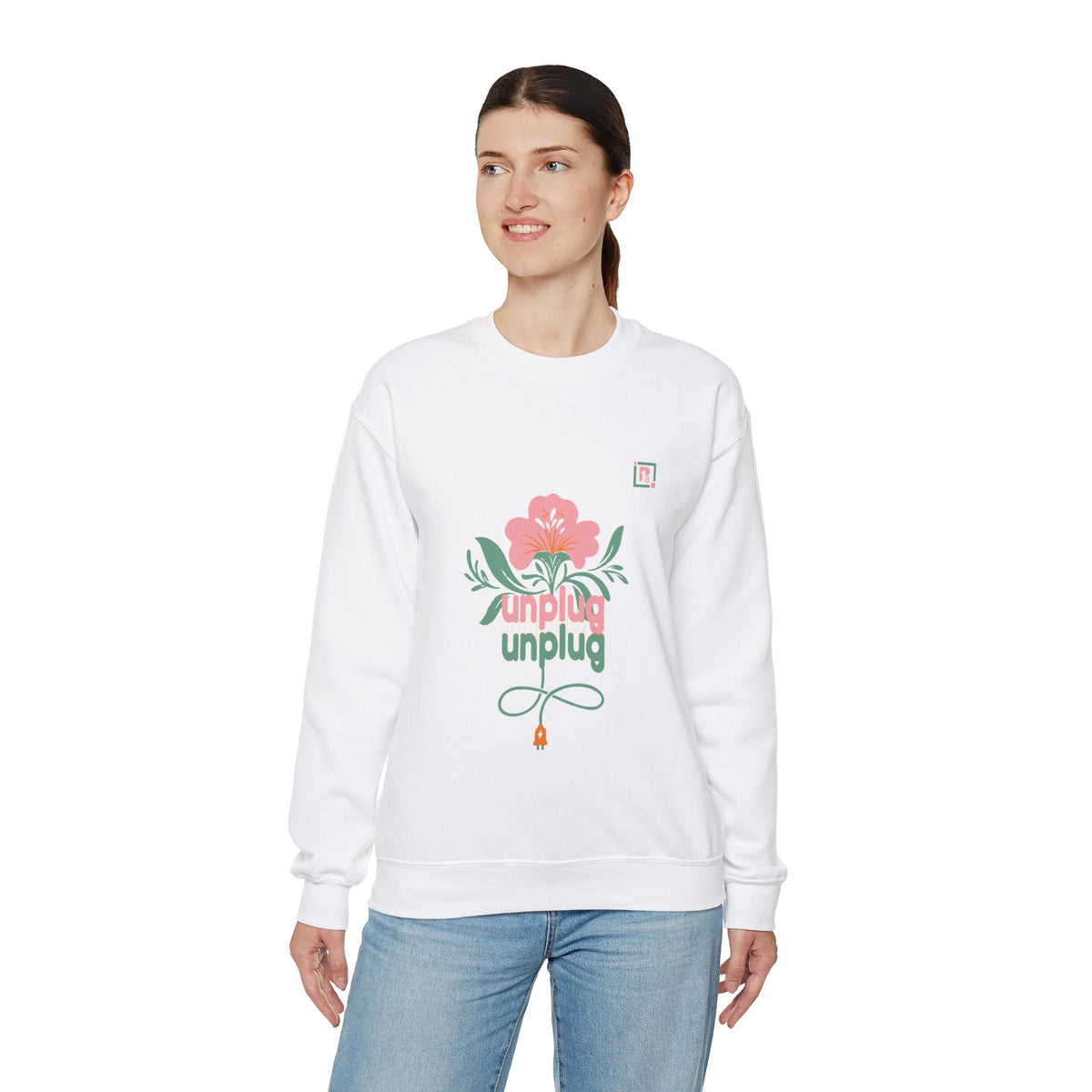 Women's "Unplug Unplug" Floral Sweatshirt