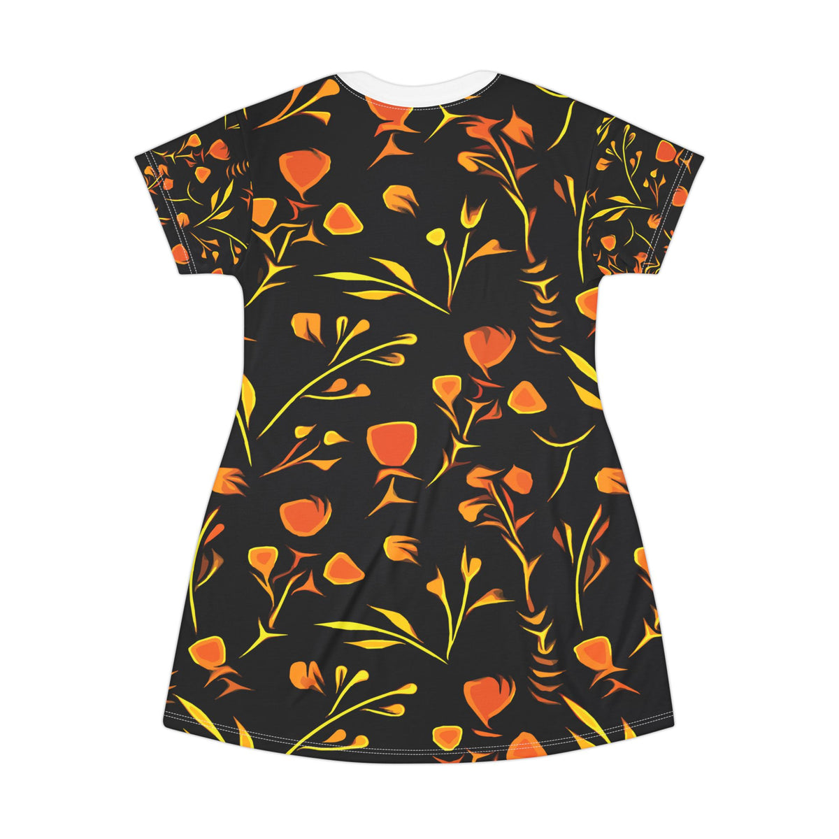 Women’s Floral T-Shirt Dress – Midnight Bloom Edition by Progressive18