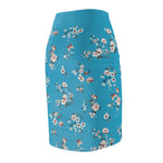 Women’s Teal Floral Bodycon Skirt