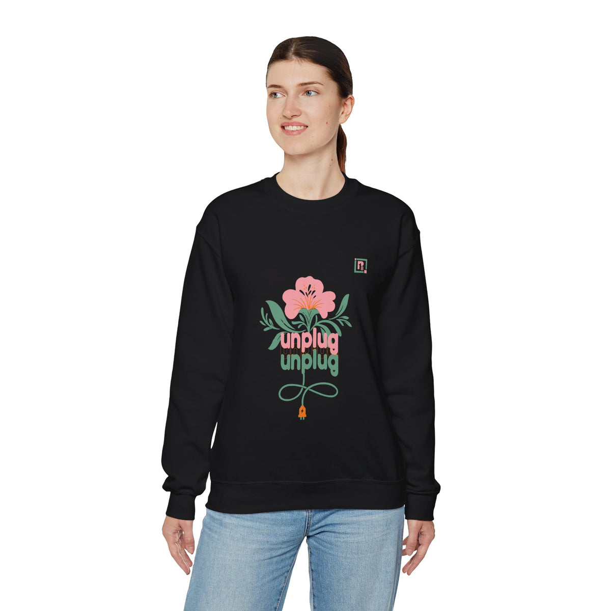 Women's "Unplug Unplug" Floral Sweatshirt