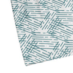 Men’s White & Teal Line Pattern Polo T-Shirt