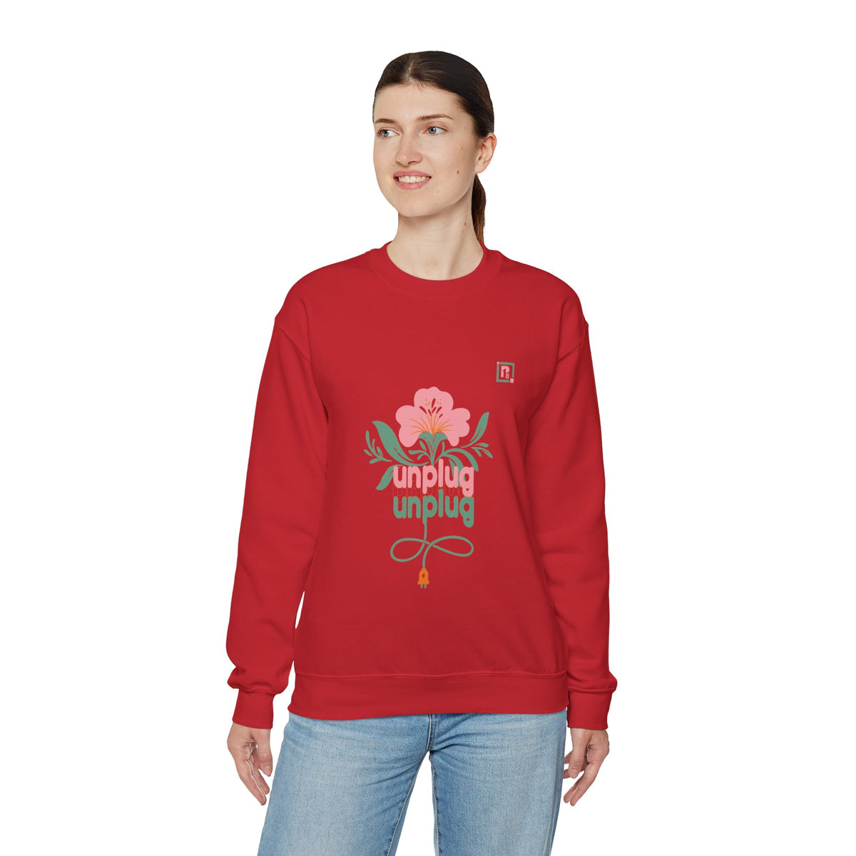 Women's "Unplug Unplug" Floral Sweatshirt
