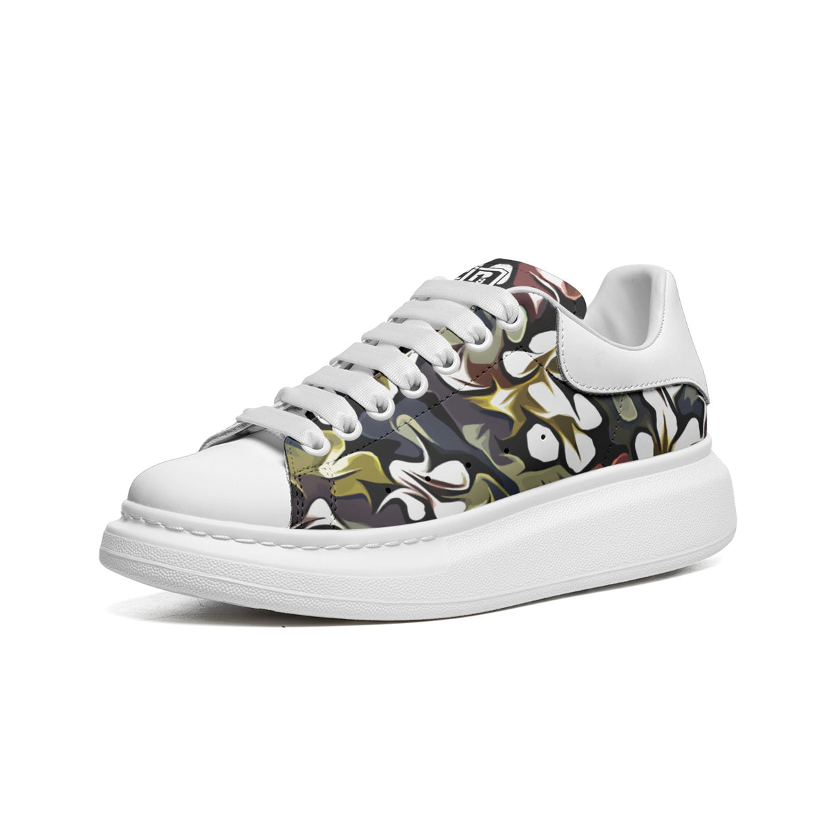 Unisex Non Slip Lace Up Faux Leather Sneakers