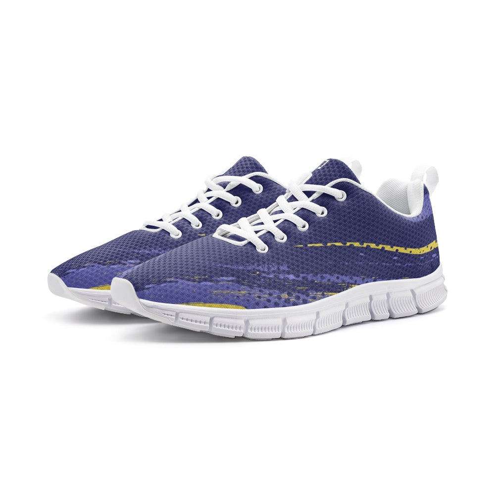 Men's Blue and Yellow Athletic Running Shoes