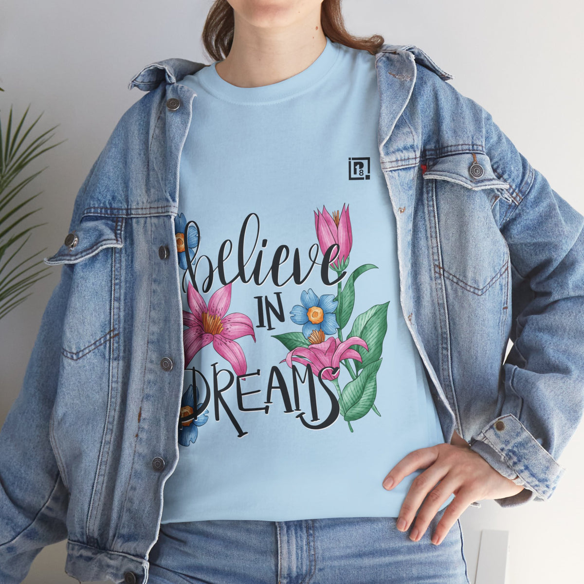 Women’s “Believe in Dreams” Floral Graphic T-Shirt – Inspiring & Stylish