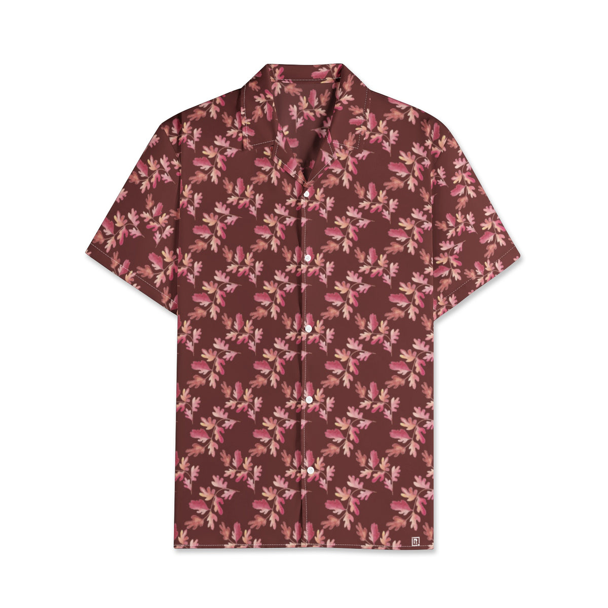 Men’s Maroon Floral Short Sleeve Shirt