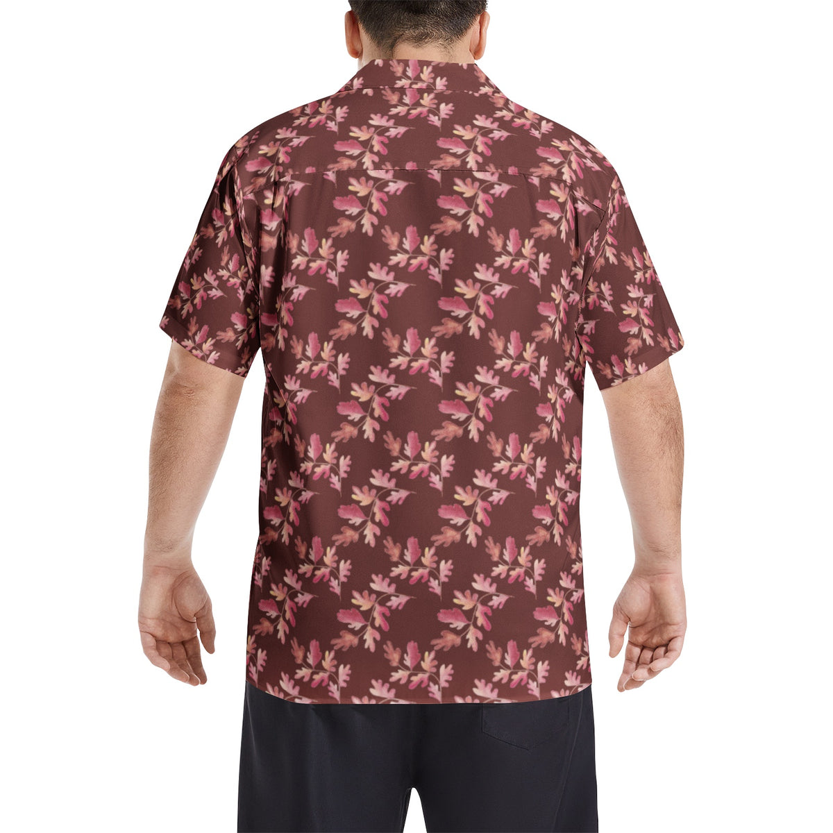 Men’s Maroon Floral Short Sleeve Shirt