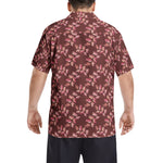Men’s Maroon Floral Short Sleeve Shirt
