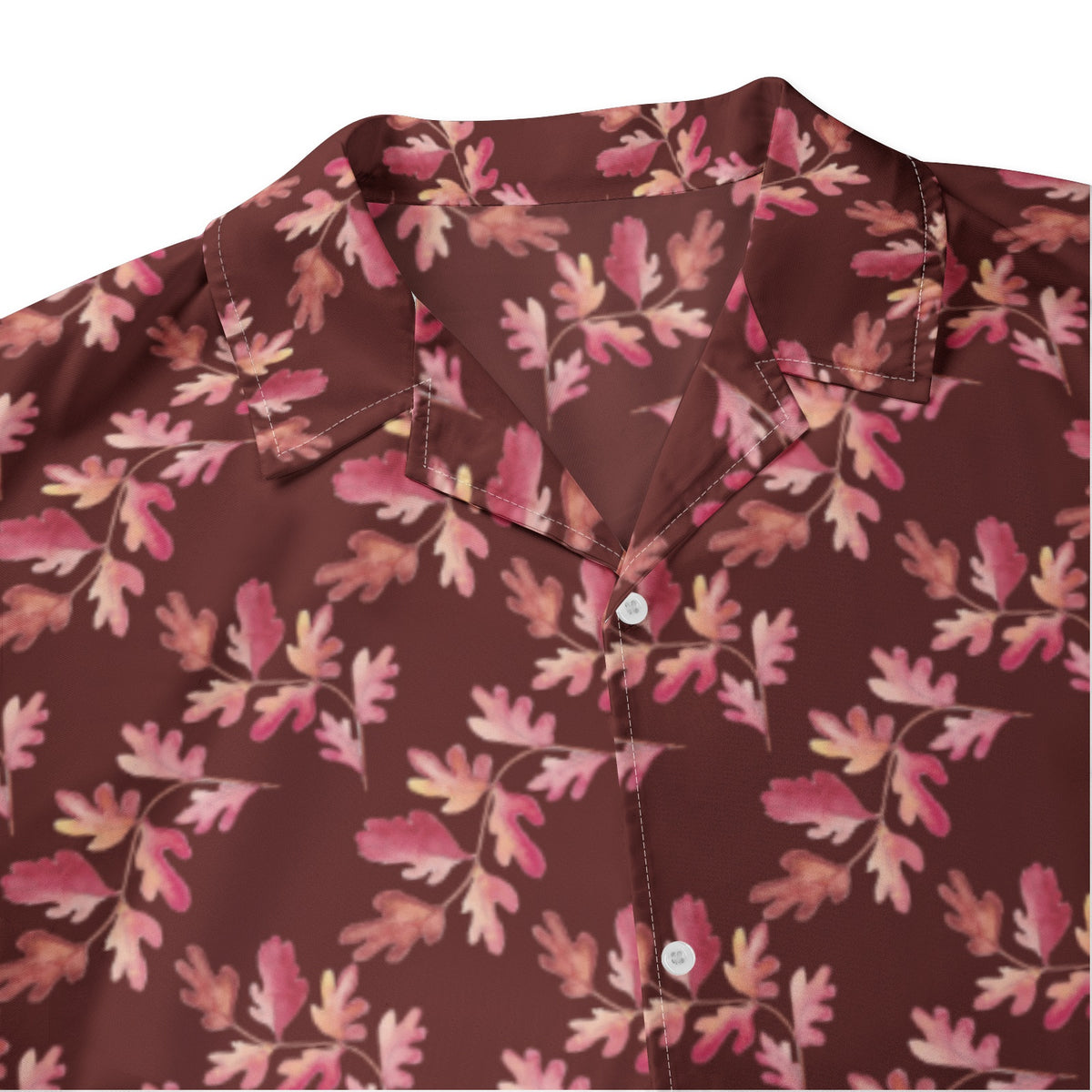 Men’s Maroon Floral Short Sleeve Shirt