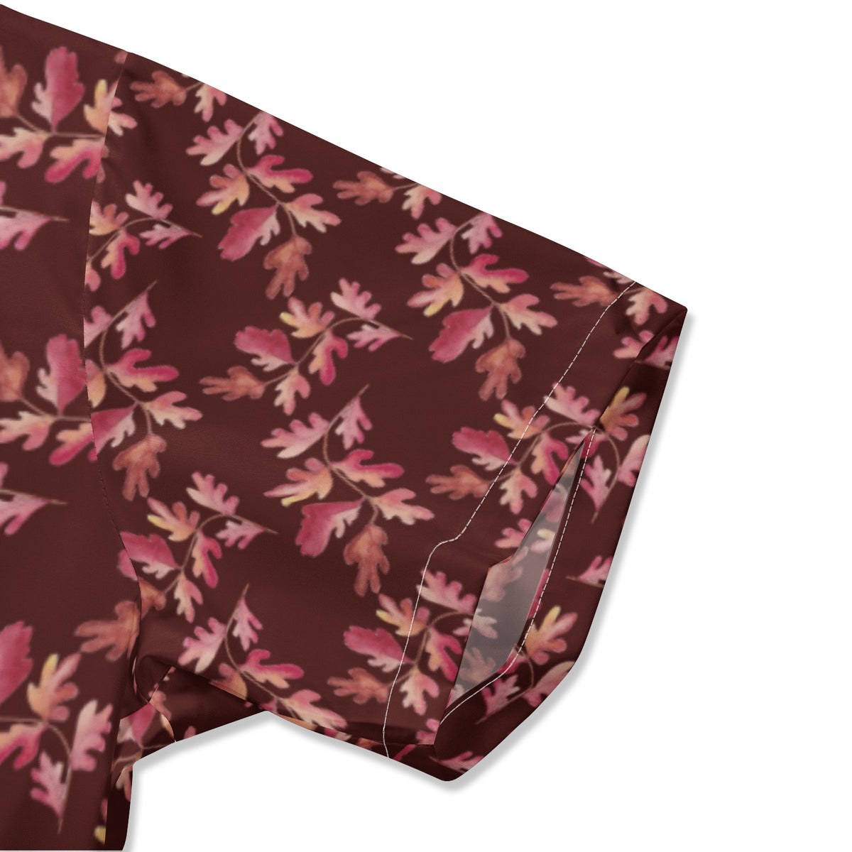 Men’s Maroon Floral Short Sleeve Shirt