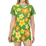 Women’s Floral T-Shirt Dress – Groovy Garden Edition by Progressive18