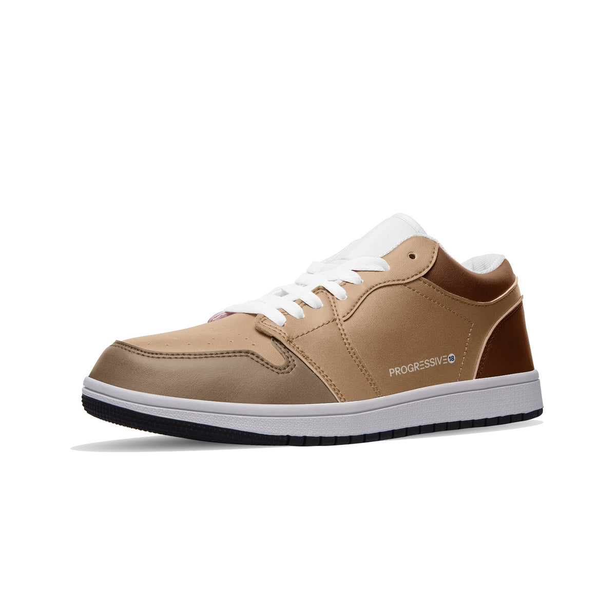 Men's Tan and Brown Low-Top Sneakers