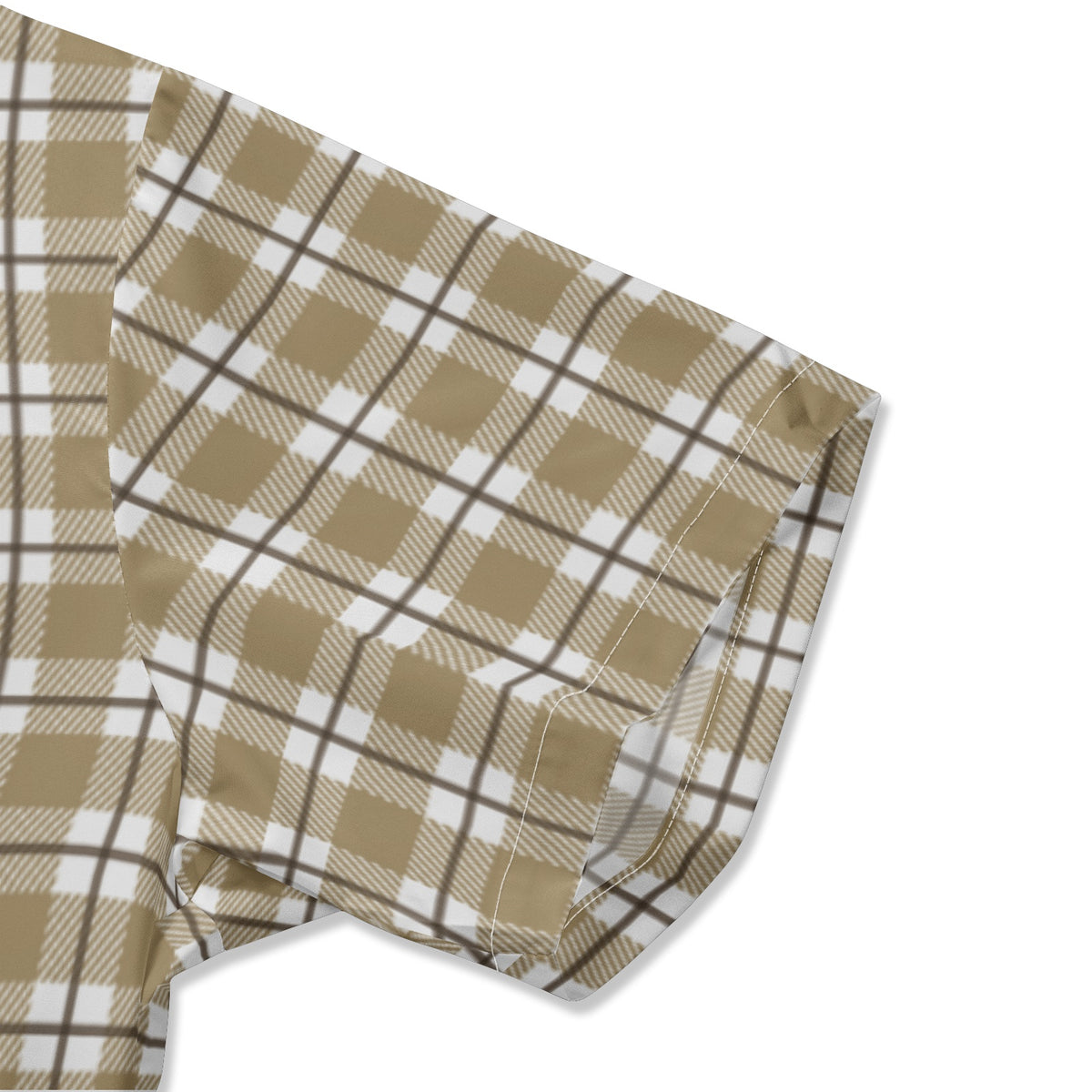 Men’s Beige & White Checkered Short Sleeve Shirt