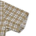 Men’s Beige & White Checkered Short Sleeve Shirt