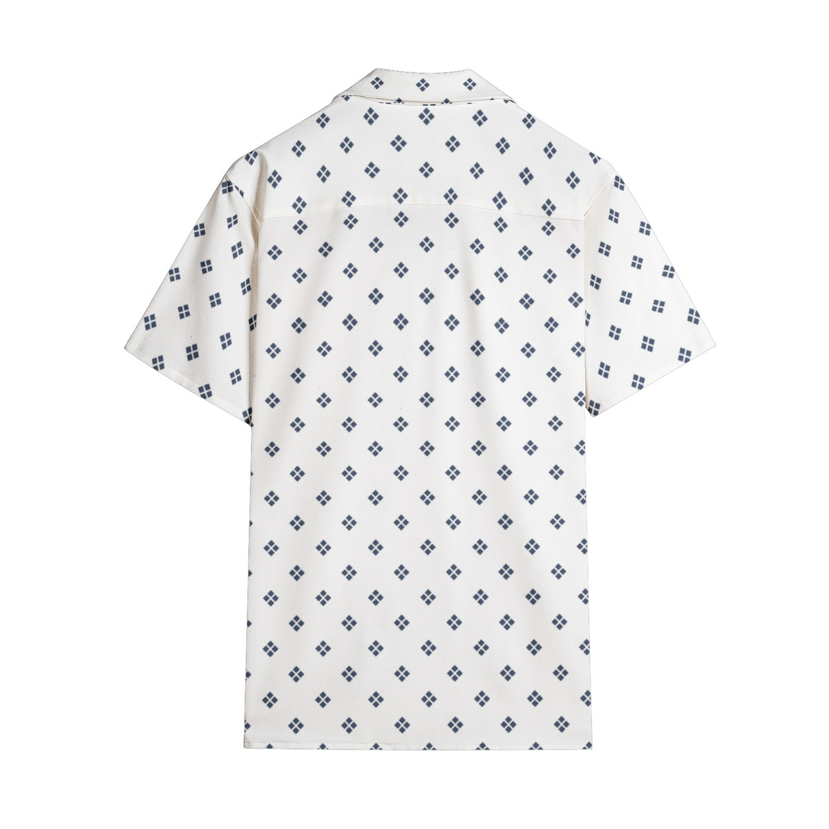 Men’s Short Sleeve White Geometric Print Shirt