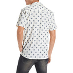 Men’s Short Sleeve White Geometric Print Shirt