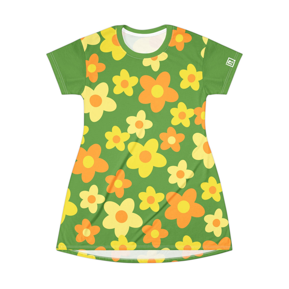 Women’s Floral T-Shirt Dress – Groovy Garden Edition by Progressive18