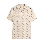 Men’s Beige Geometric Print Short Sleeve Shirt