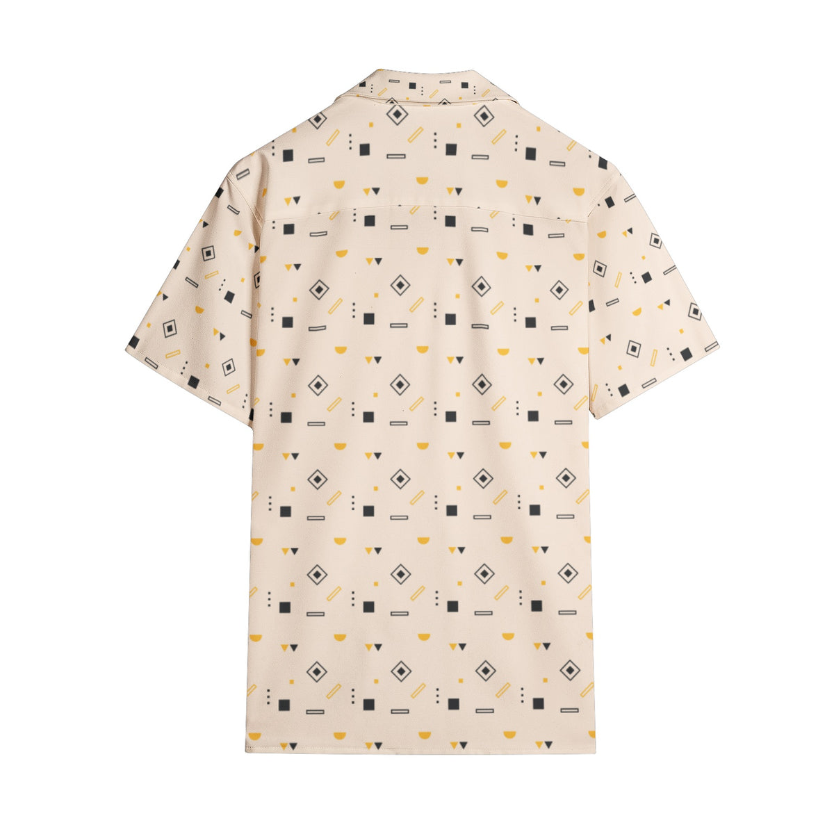 Men’s Beige Geometric Print Short Sleeve Shirt