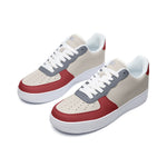 Men's Beige, Red, and Gray Low-Top Sneakers