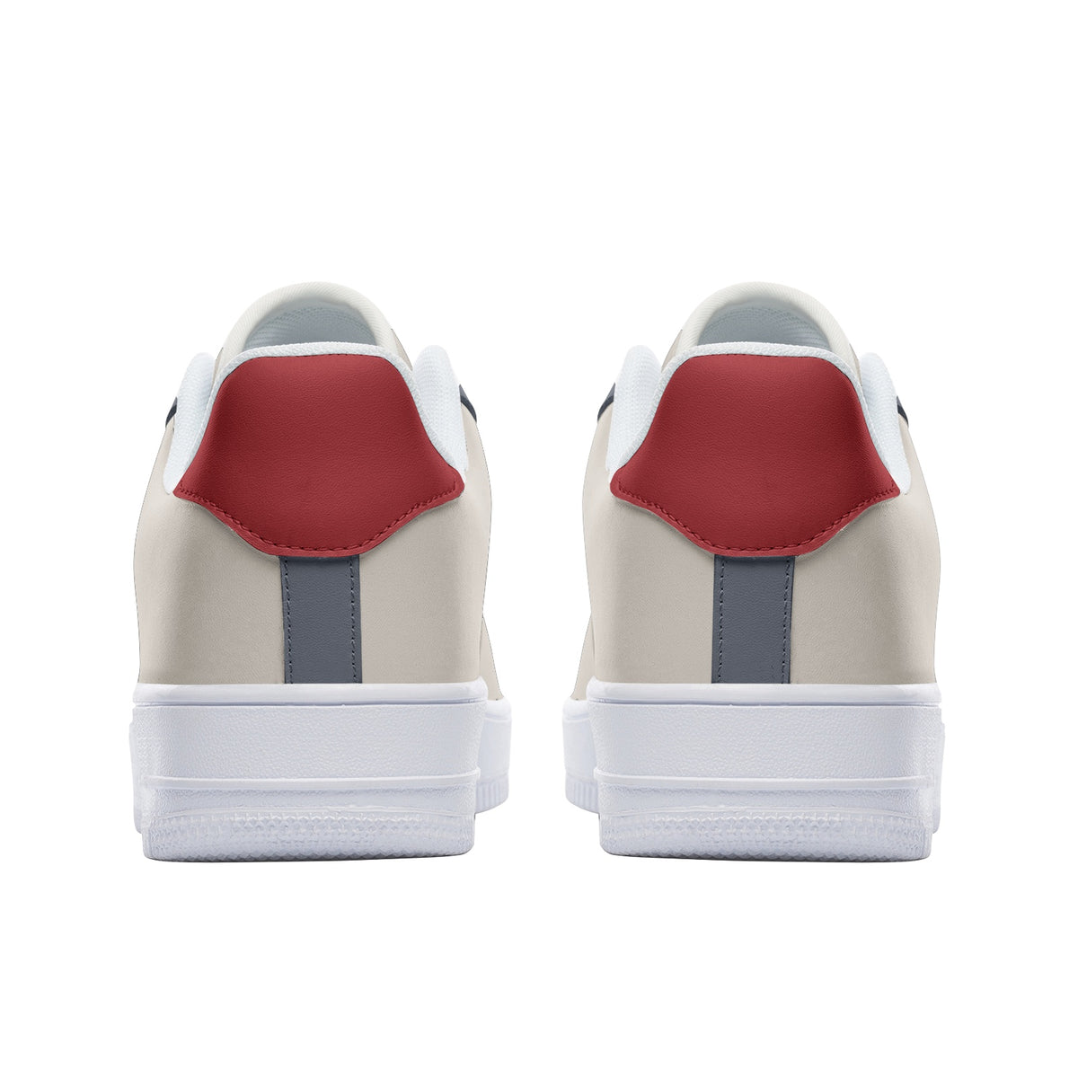 Men's Beige, Red, and Gray Low-Top Sneakers