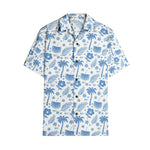 Men’s Blue Tropical Print Short Sleeve Shirt