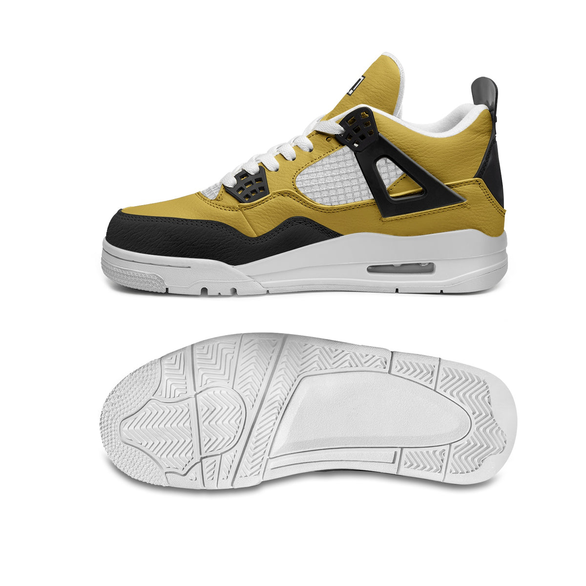 Men's Mustard Yellow and Black Athletic Sneakers