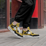 Men's Mustard Yellow and Black Athletic Sneakers