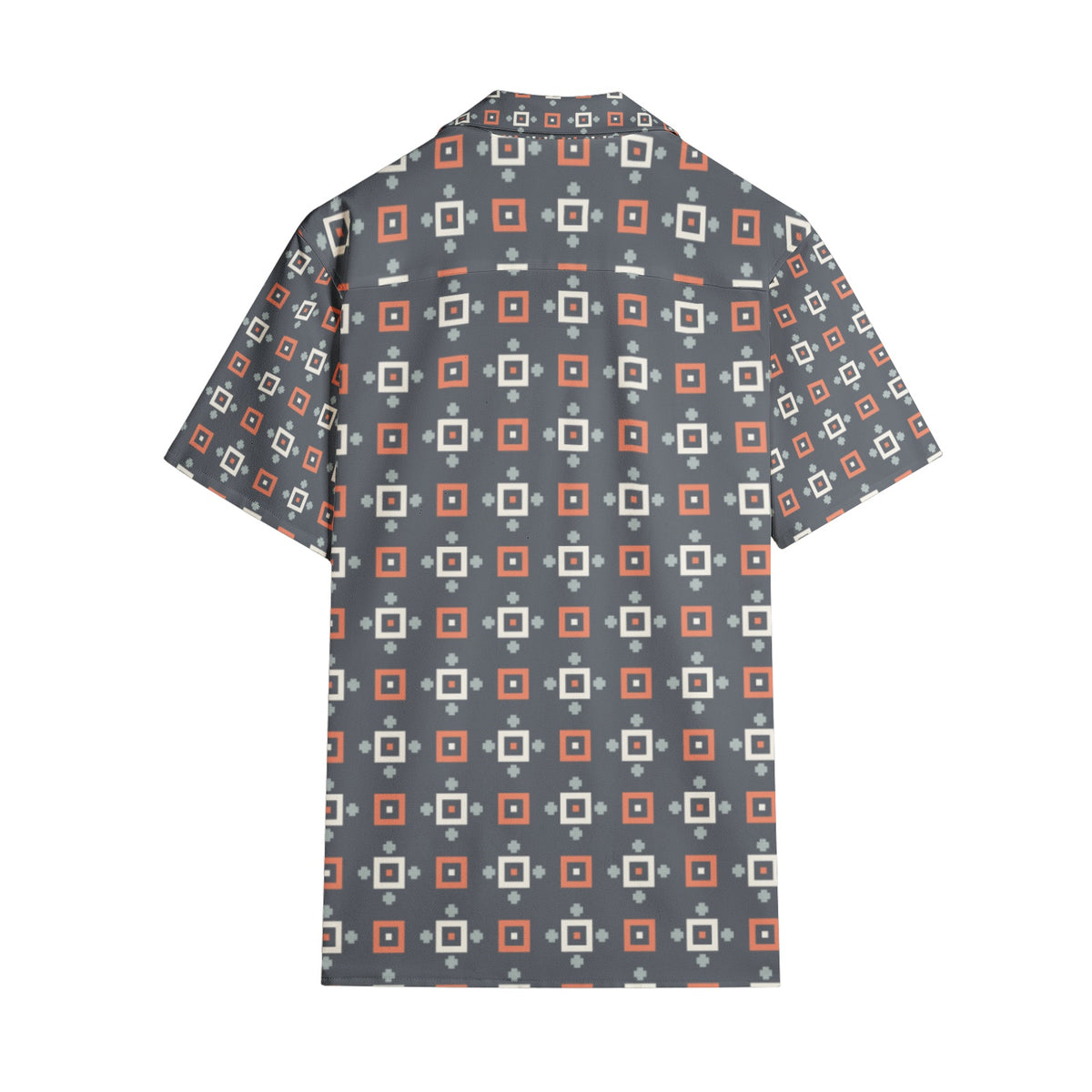 Men’s Grey Geometric Print Short Sleeve Shirt