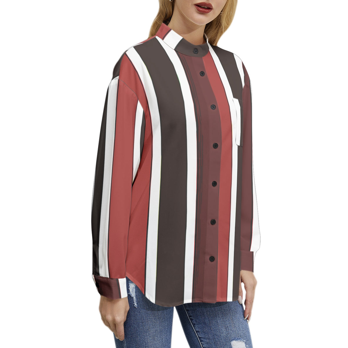 Long Sleeve Button Up Casual Shirt Top