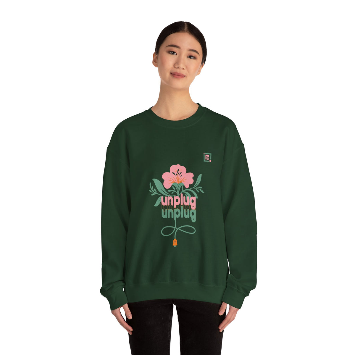 Women's "Unplug Unplug" Floral Sweatshirt