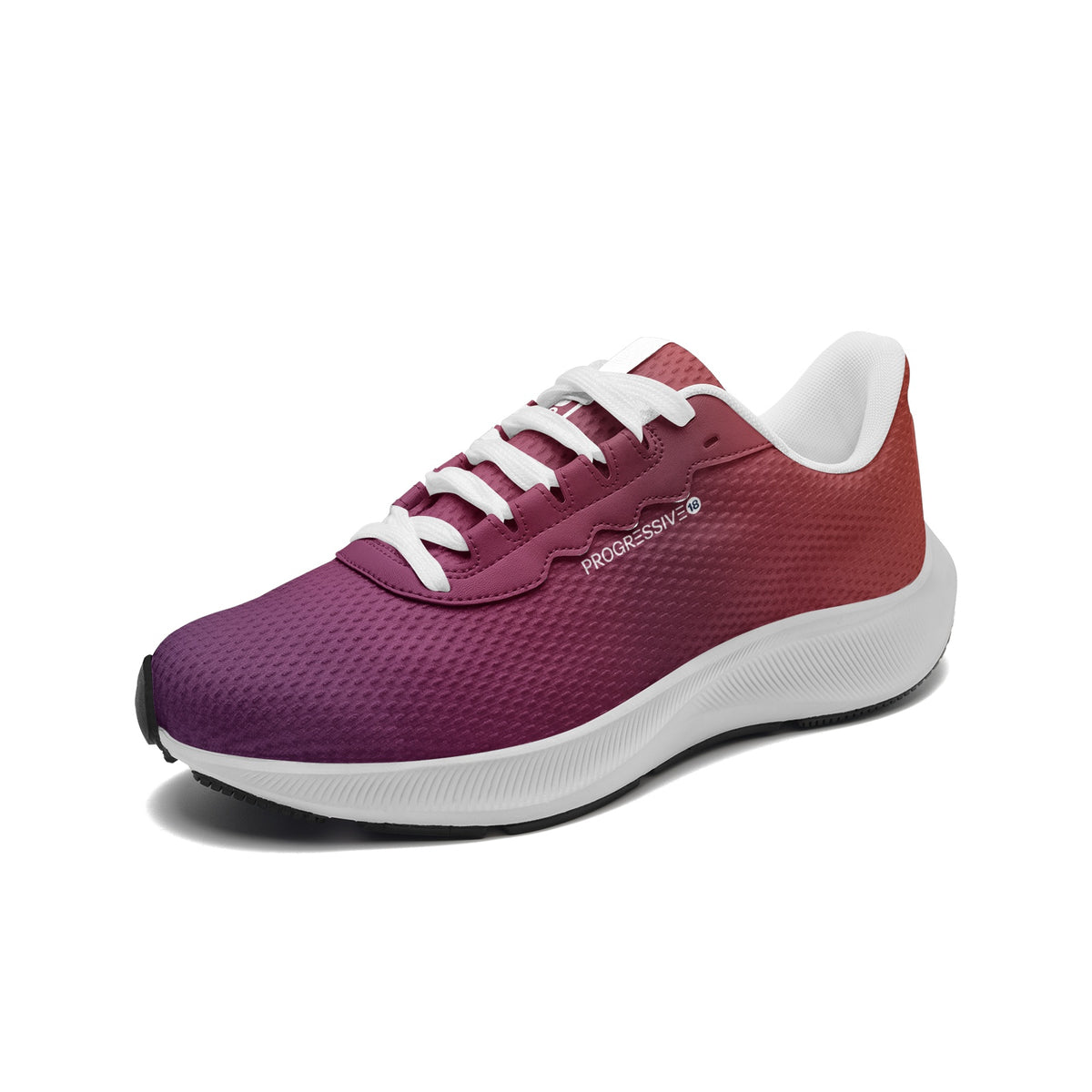 Ultra-Lightweight Gradient Running Shoes – Burgundy to Sunset Orange