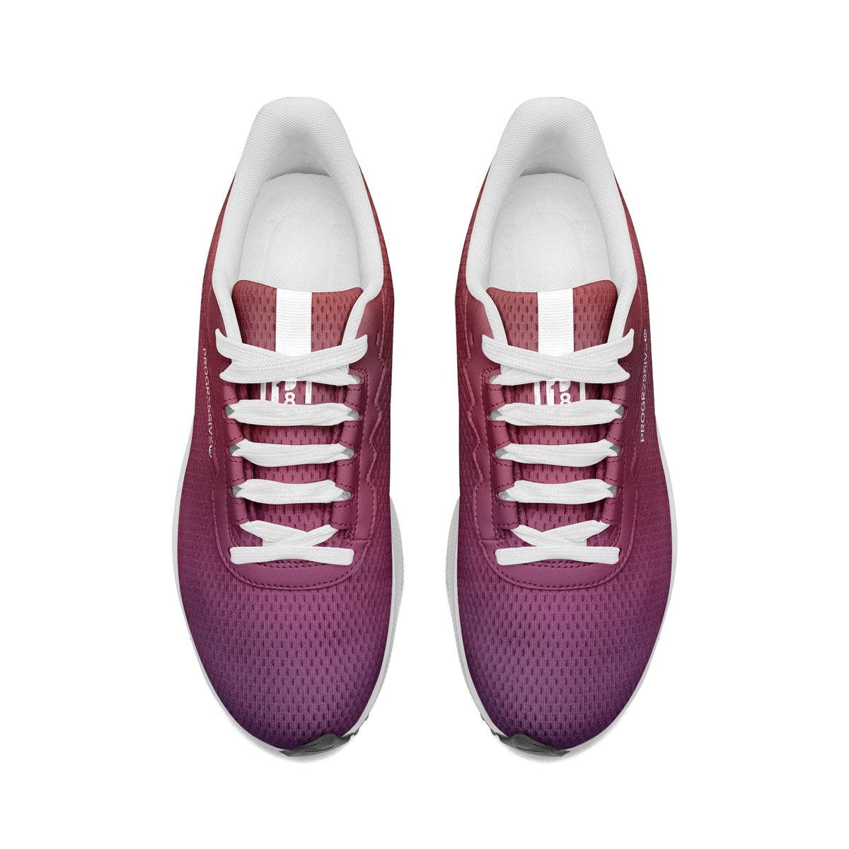 Ultra-Lightweight Gradient Running Shoes – Burgundy to Sunset Orange