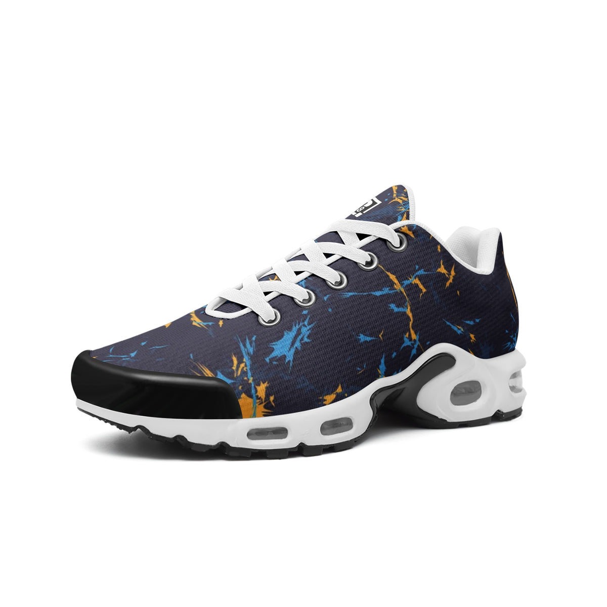 Men’s Abstract Blue & Gold Athletic Sneakers