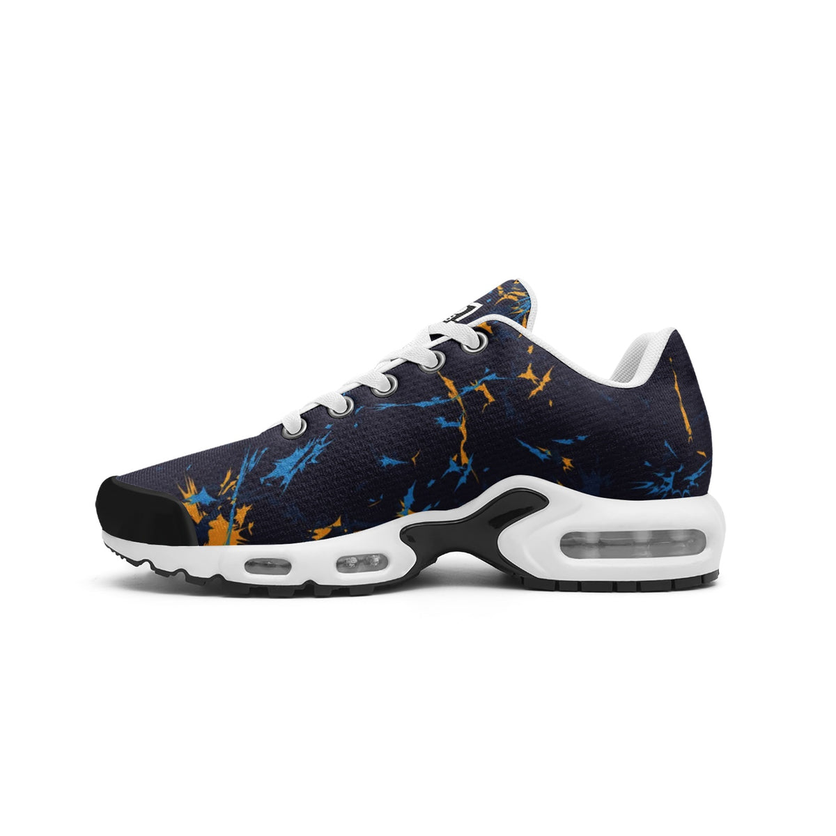Men’s Abstract Blue & Gold Athletic Sneakers