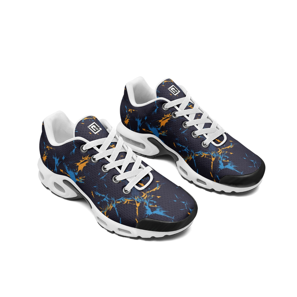 Men’s Abstract Blue & Gold Athletic Sneakers